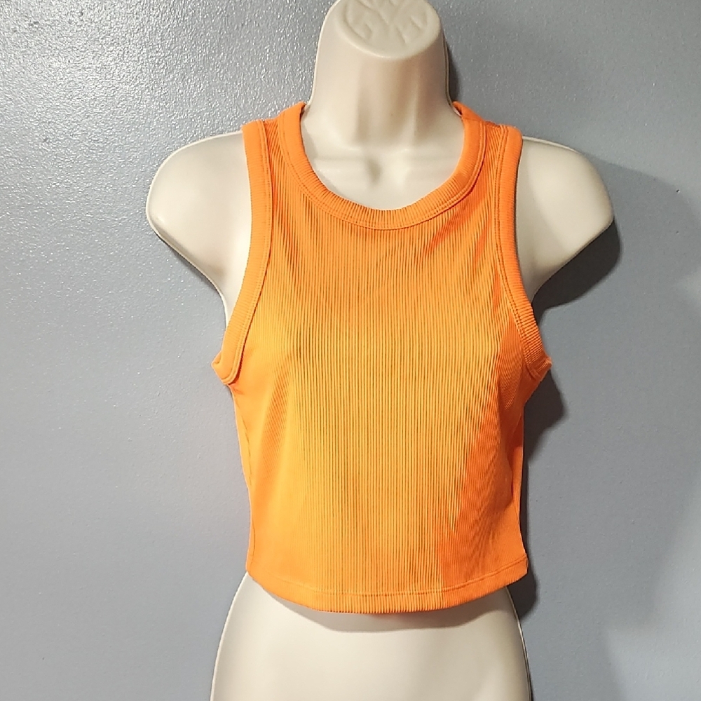 H&M Vibrant Orange Tank Vest Cropped Top - Picture 8 of 17